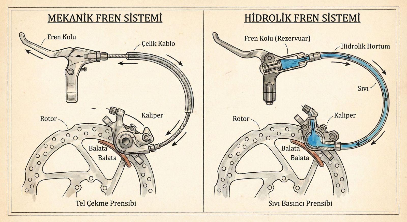 Mekanik vs Hidrolik Fren: Arasındaki Farklar ve Avantajlar